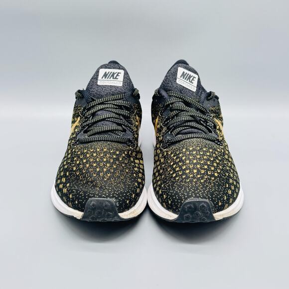 Nike Shoes Womens 8 Black Gold Air Zoom Pegasus 35 Mesh Running Athletic Sneaker - Picture 3 of 12